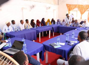Community action forum (CAF) and police advisory committee (PAC) familiarization meeting held in Kismayo hotel  by SWSO and Saferworld